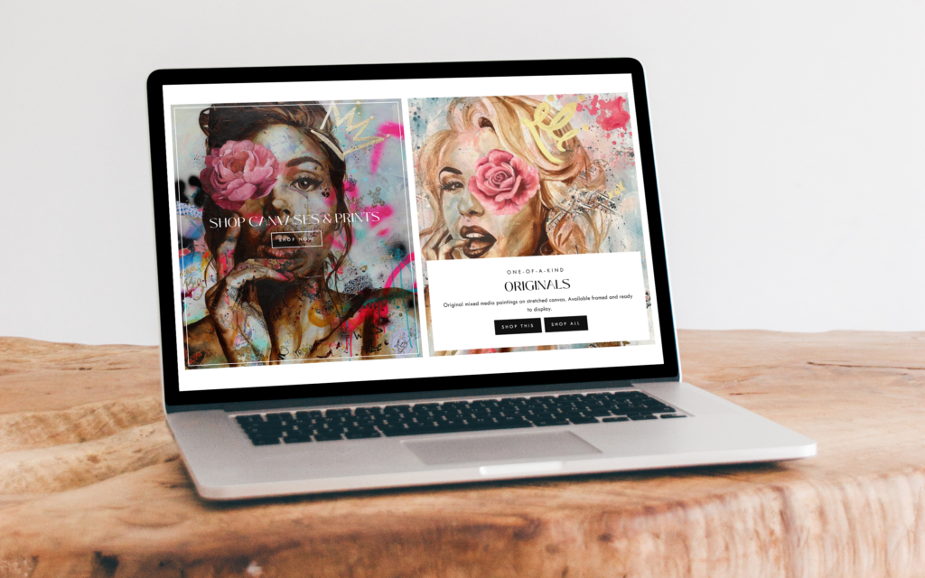 Website with refreshing brand visuals for creative entrepreneur