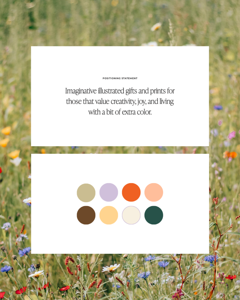Color palette for an illustrator inspired by wildflowers