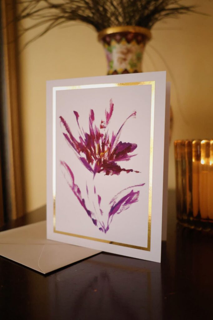 Painted card by artist C.C. Rose