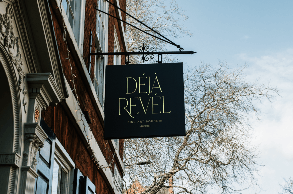 Boudoir studio sign featuring their logo